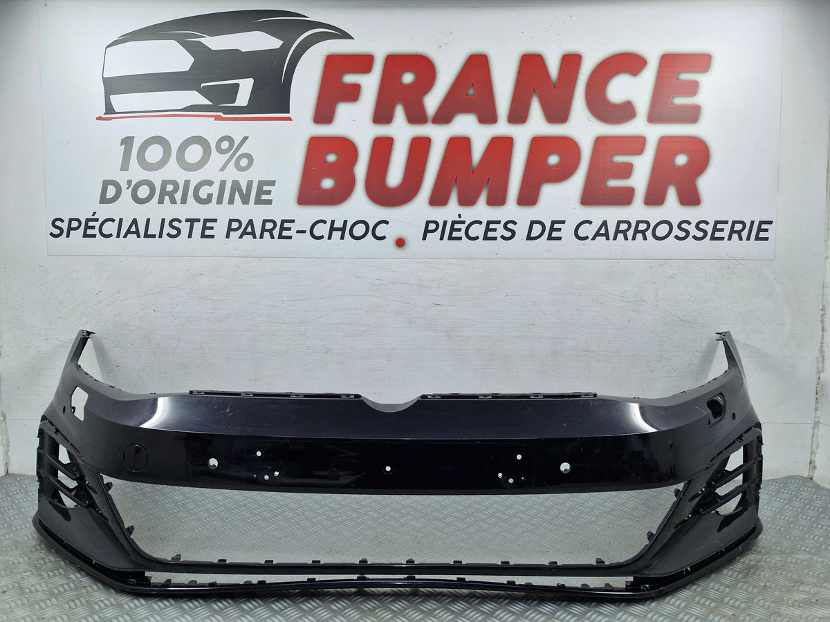 Pare-chocs avant Volkswagen Golf 7 Phase 2 GTI GTD avec radars et lave-phares occasion d'origine France Bumper vg7gti17
