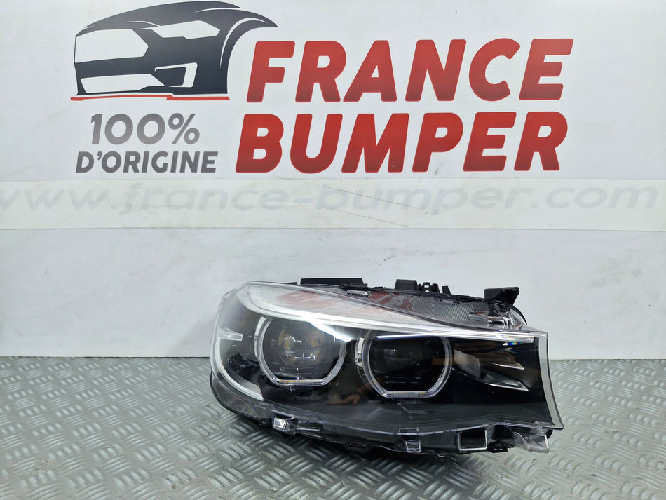 Phare avant droit BMW Série 3 GT F34 Phase 1 fond noir sans chrome 03/2013 à 12/2016 occasion d'origine France Bumper B34R6N2